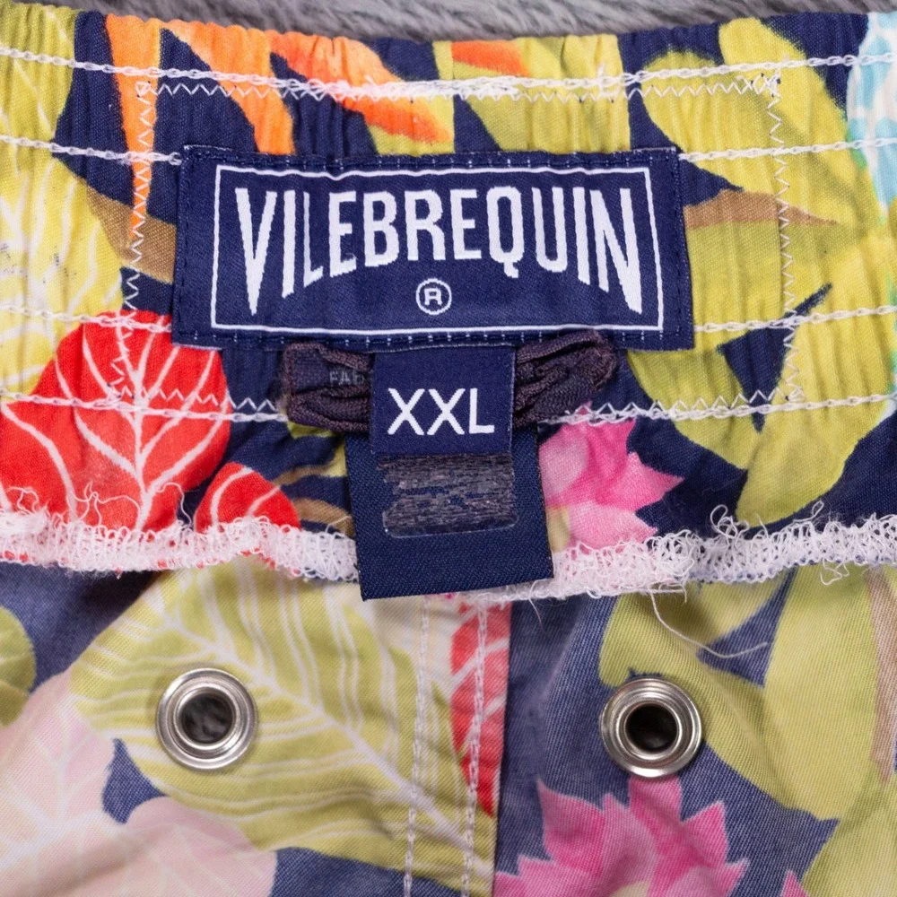 Vilebrequin Swim Trunks Mens XXL Blue Floral Tropical Nylon Shorts